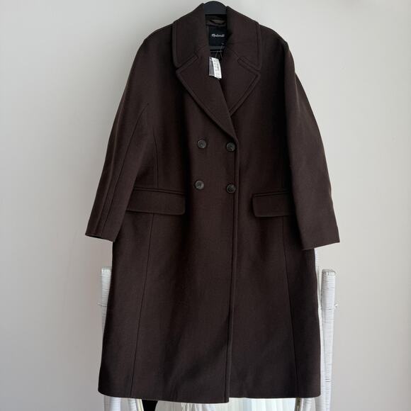 Madewell The Gianna Coat Womens 12 Brown Wool Cashmere Italian Insuluxe Fabric - Picture 4 of 15